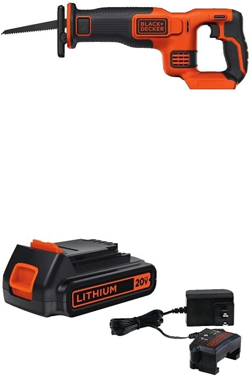 BLACK+DECKER BDCR20B 20V MAX reciprocating saw kit with battery and charger